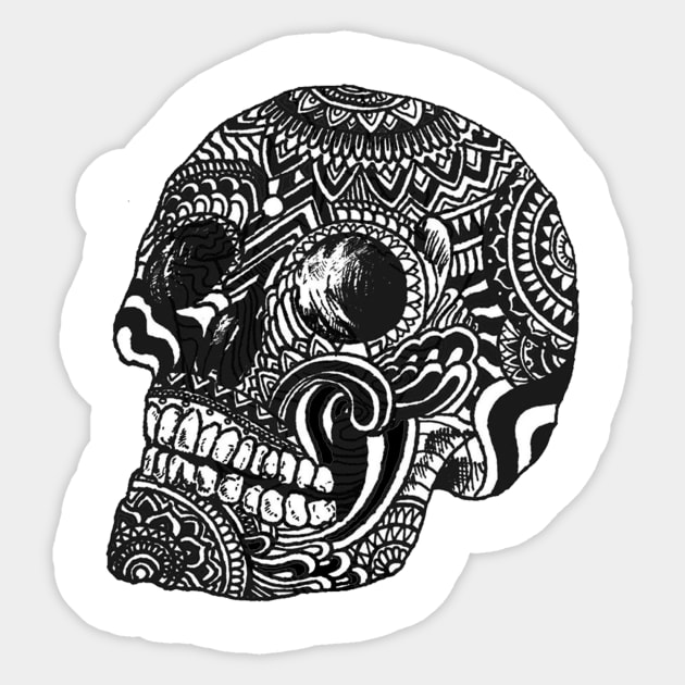 Tibetan skull Sticker by Luke Gray